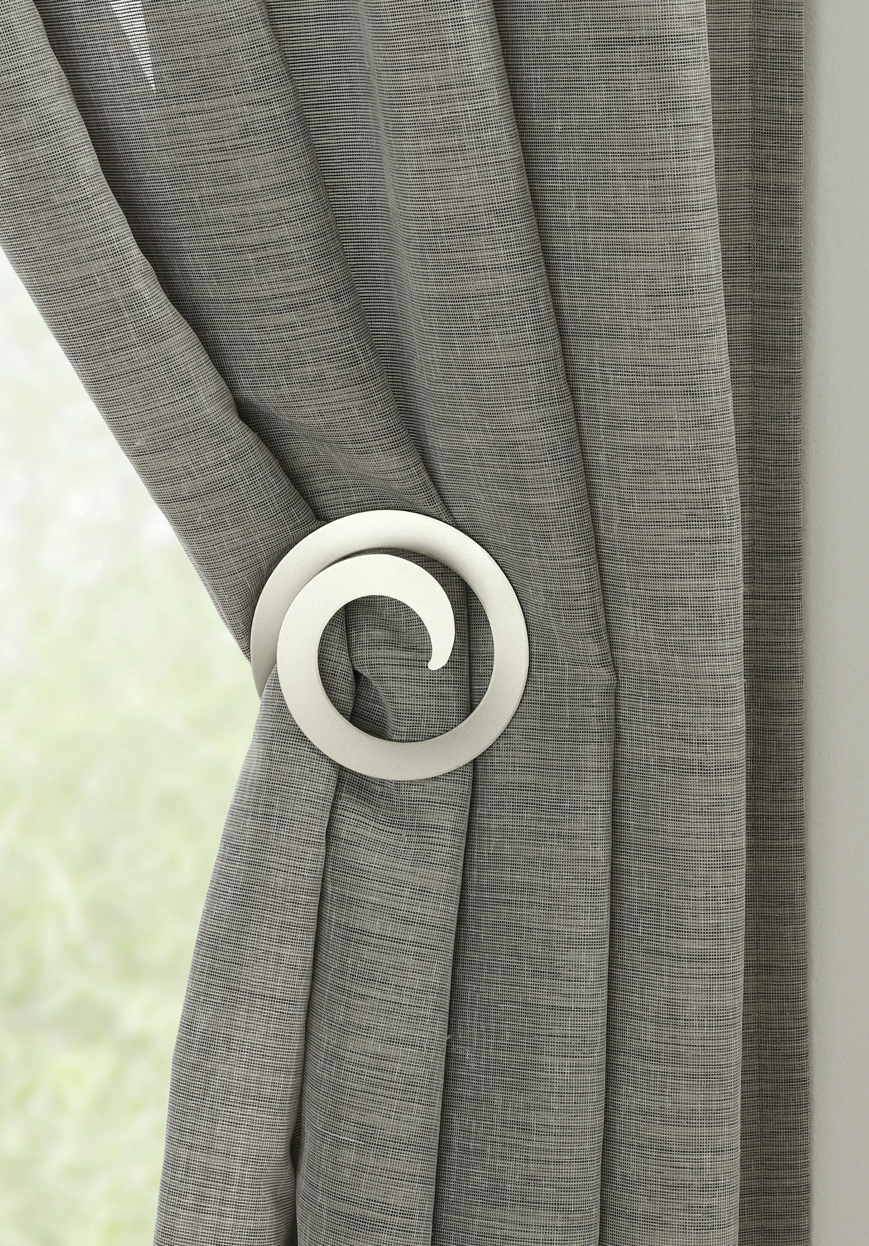 Gardinia Dekoschnecke Raffhalter silber-matt 12 cm x 25 cm