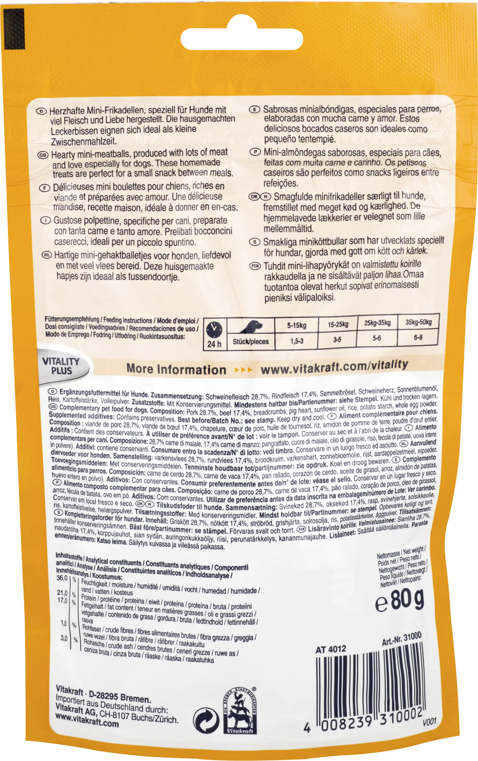 Vitakraft Meat Balls 80 g Vitakraft Meat Balls 80 g