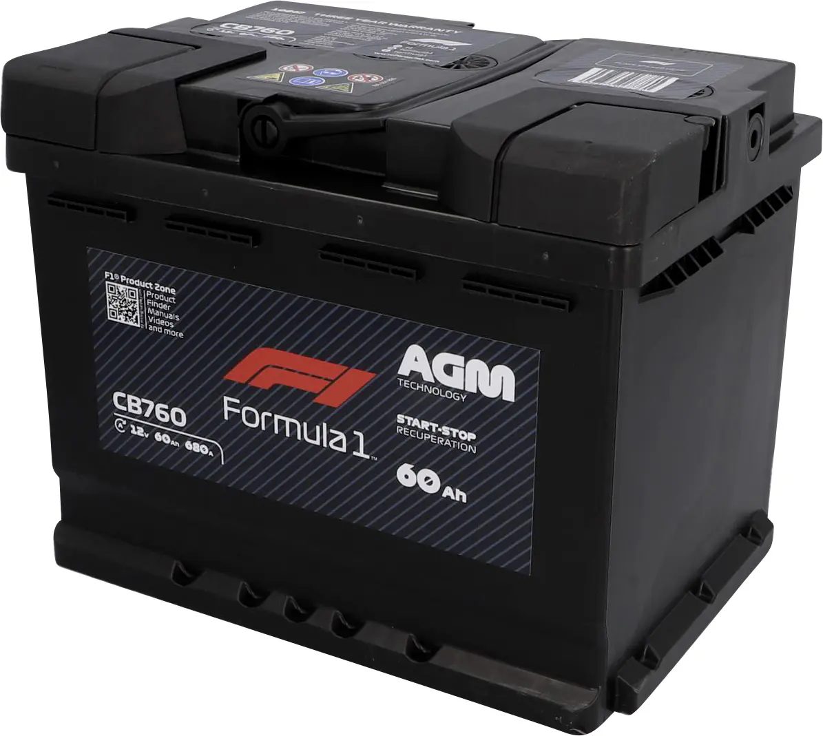 Formula1 Starterbatterie AGM CB760 60Ah 660A Maße: 242x175x190mm Formula1 Starterbatterie AGM CB760 60Ah 660A Maße: 242x175x190mm