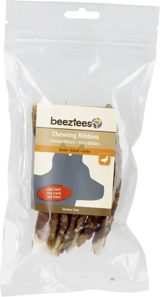 Beetzees Ribbies Ente Hundesnack 12,5 cm