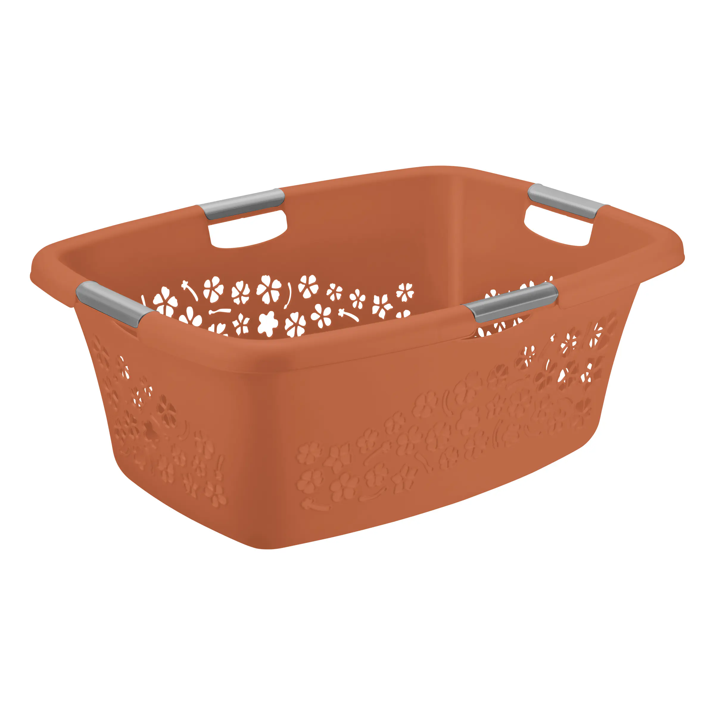 Rotho Wäschekorb Flowers 50 L coral clay