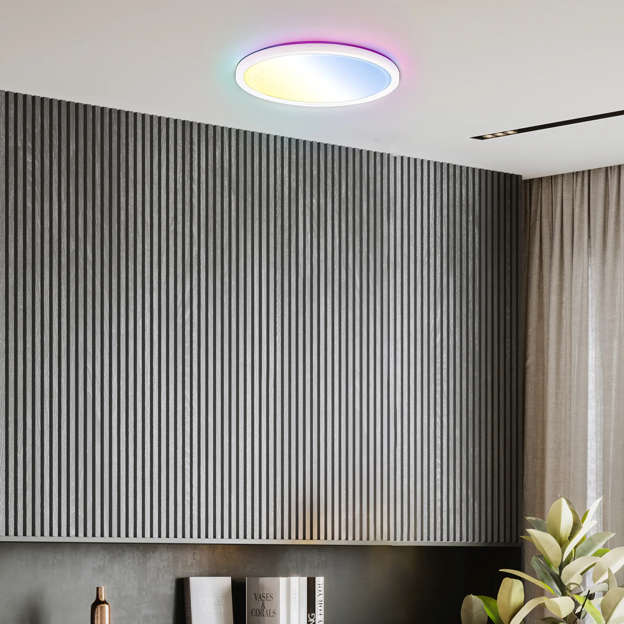 Briloner LED-Panelleuchte Slim Ø 29 cm weiß dimmbar RGB