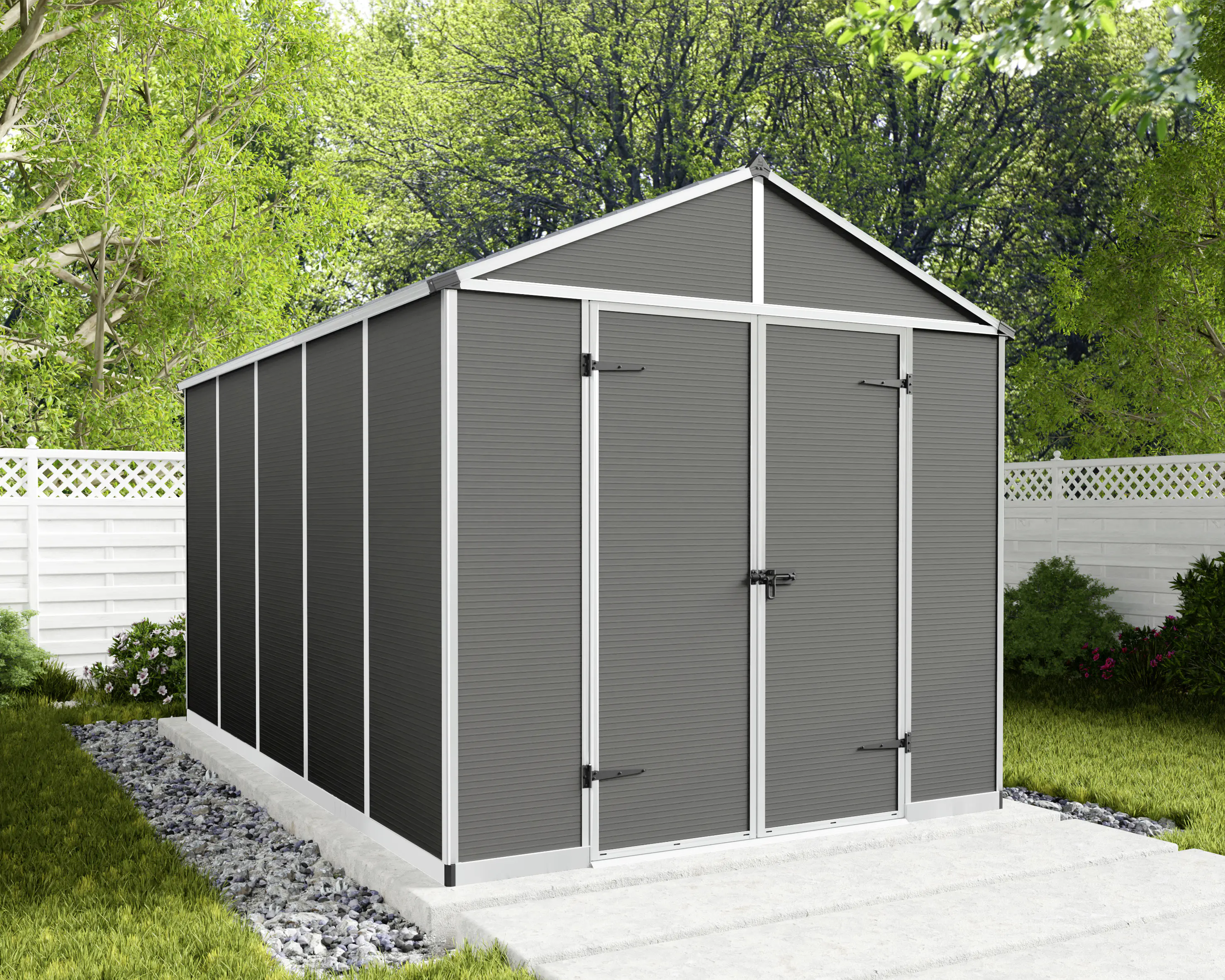 Canopia Gerätehaus Rubicon Alu grau 377 x 227 cm