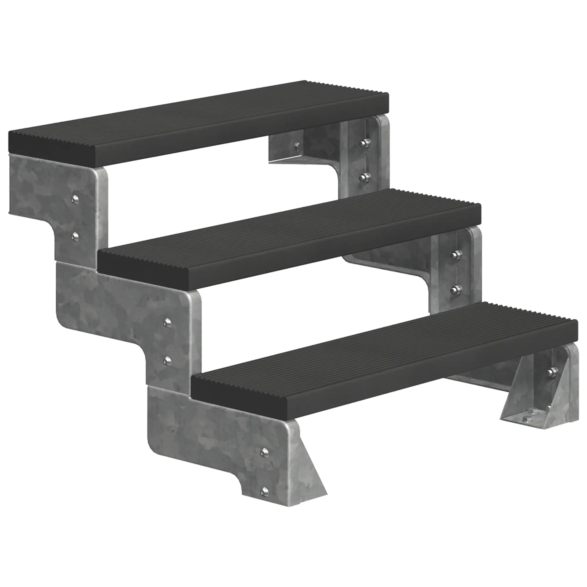 Dolle Außentreppe Gardentop 3 Stufen anthrazit ohne Geländer, Breite 80 cm, Trimax