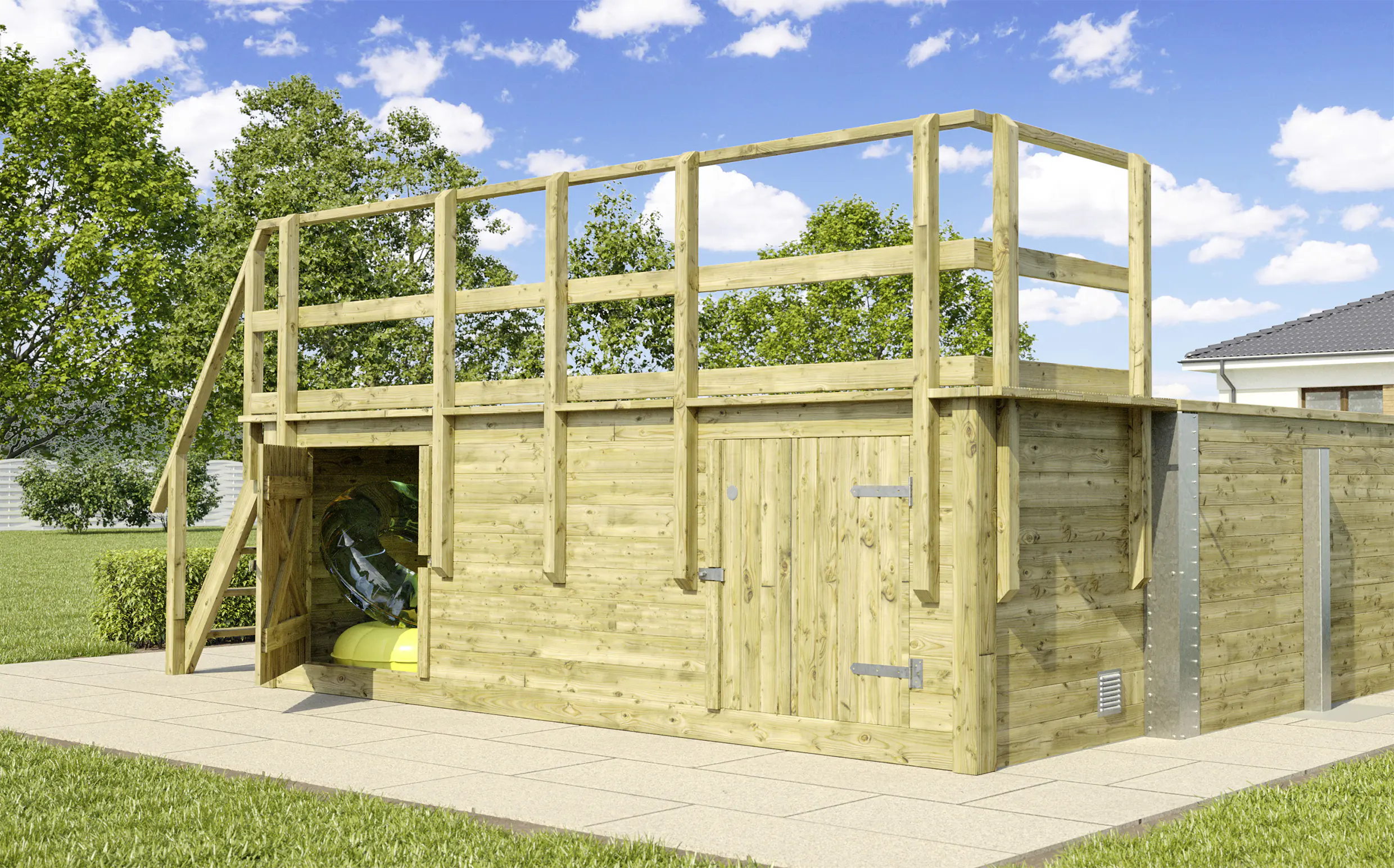 Weka Massivholzpool-Set Mosaik 595 Gr. 2 636 x 400 x 116 cm inkl. Sandfilteranlage