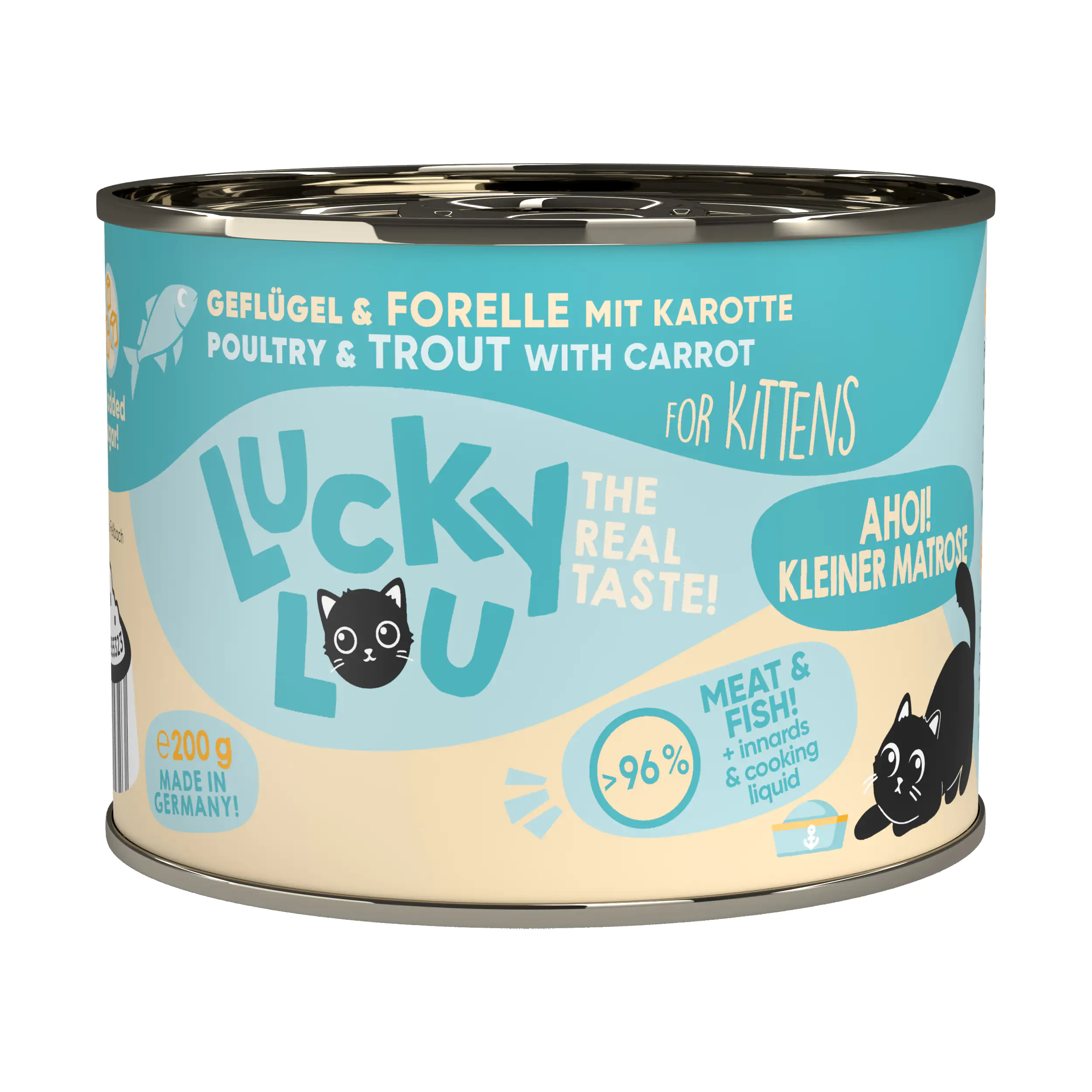 Lucky Lou Kittenfutter Geflügel und Forelle 200 g Lucky Lou Kittenfutter Geflügel und Forelle 200 g