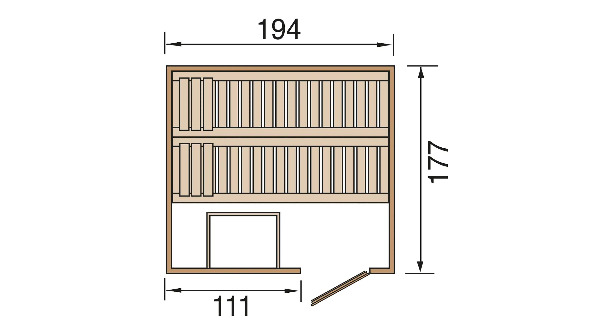 Weka Element-Sauna Halmstad 2 mit Holztür Weka Element-Sauna Halmstad 2 mit Holztür