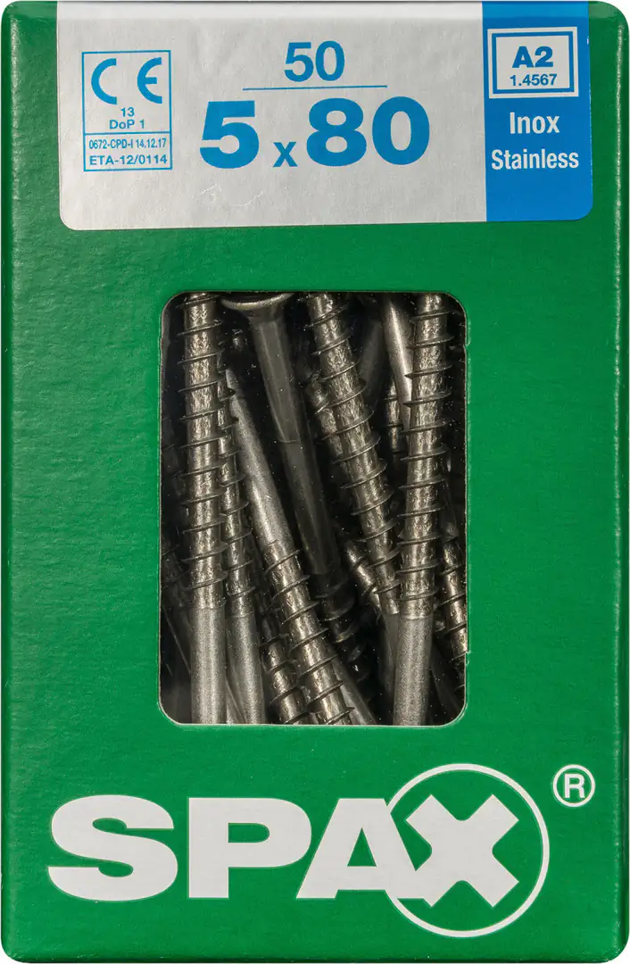 Spax Universalschrauben 5.0 x 80 mm TX 20 Senkkopf - 50 Stk.