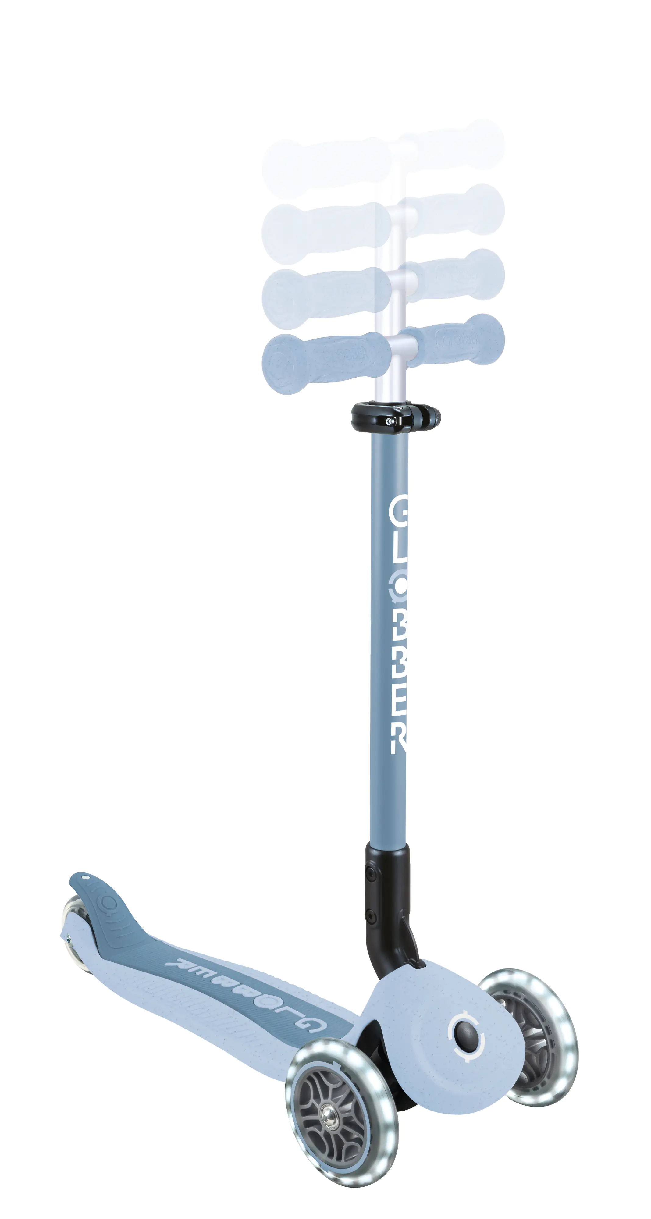 Globber 3-in-1 Fahrzeug Go-Up Active Lights Eco blaubeere mit Leuchtrollen