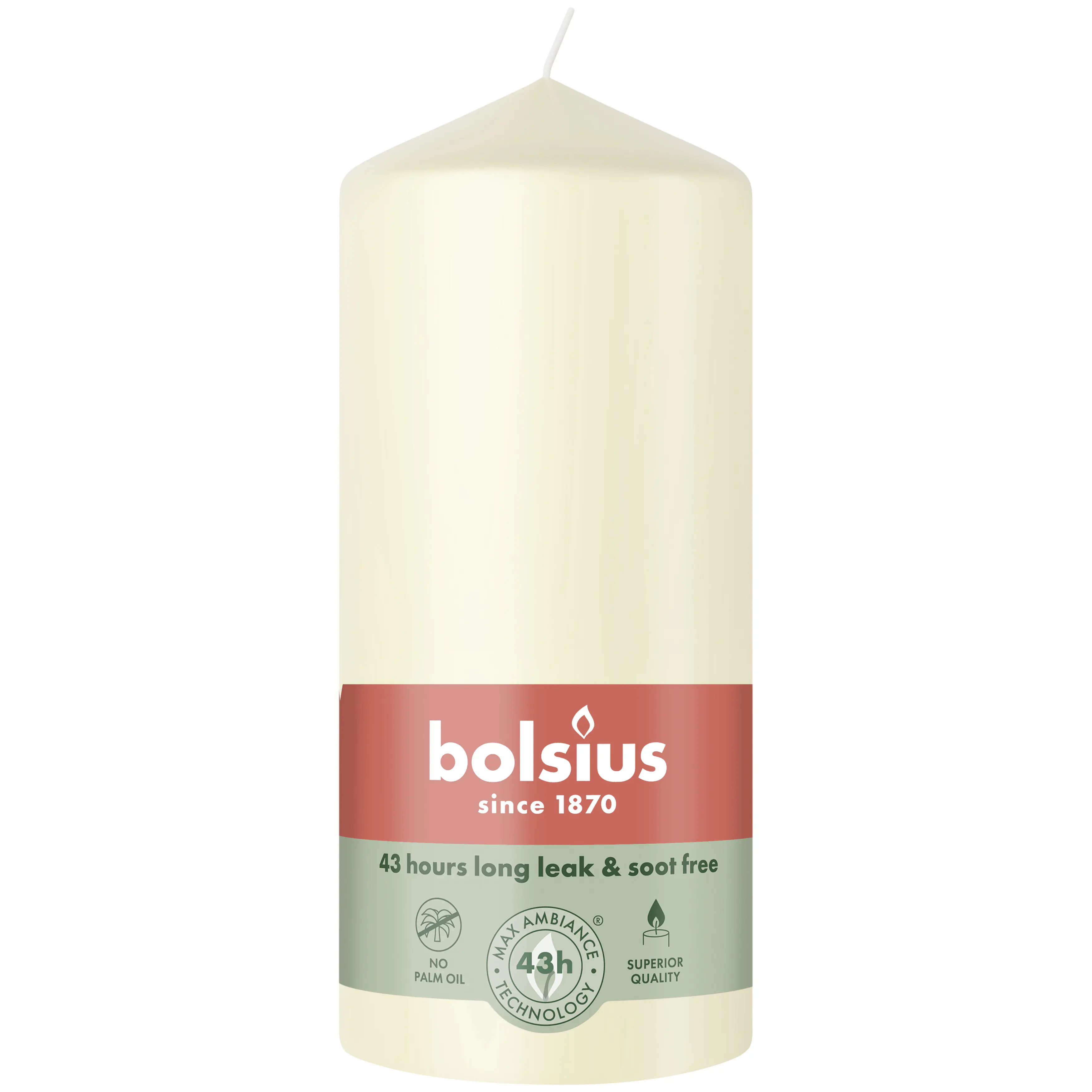 Bolsius Stumpenkerze Ø 6,8 x 13 cm weiche perle