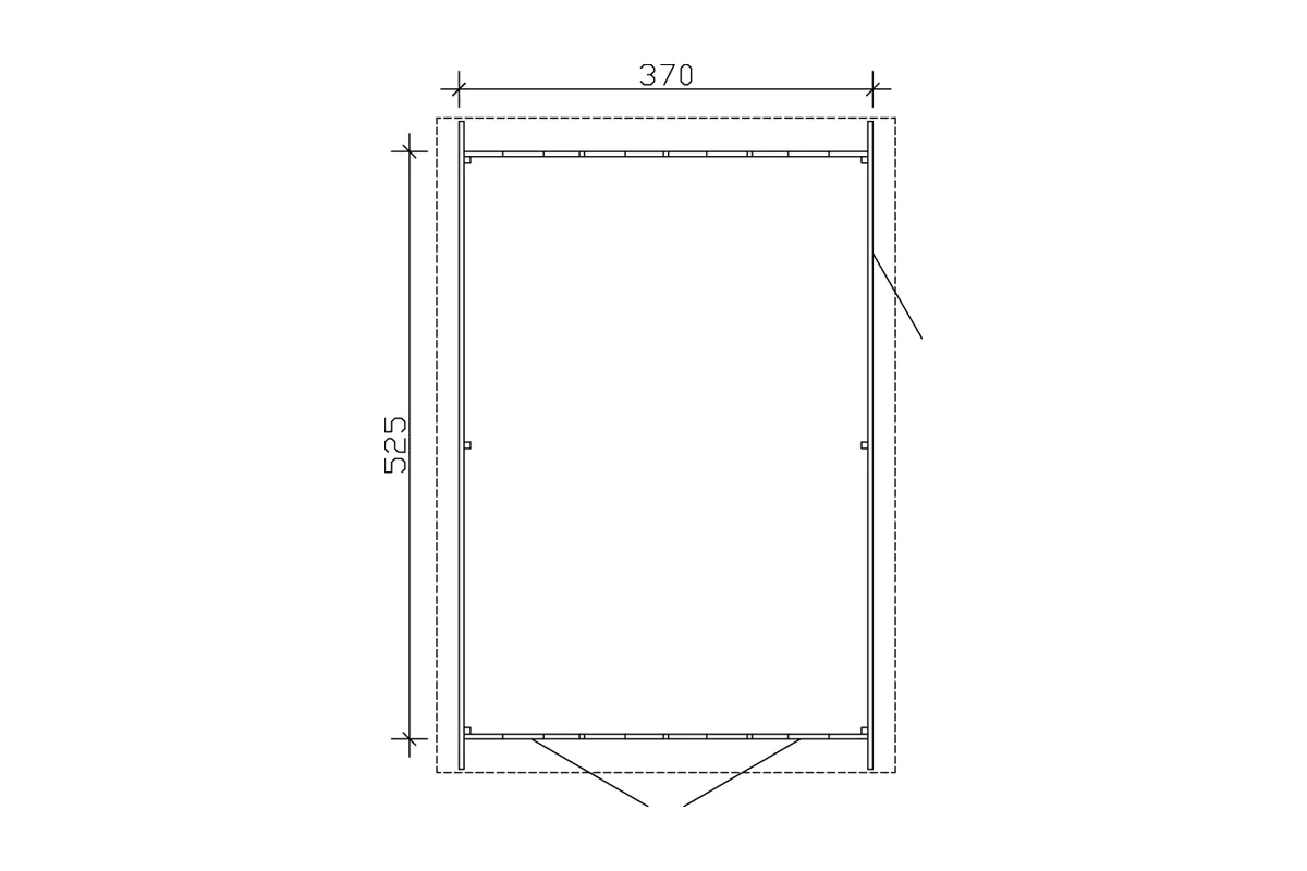 SKAN HOLZ Holzgarage Varberg 1 370 x 525 cm, natur