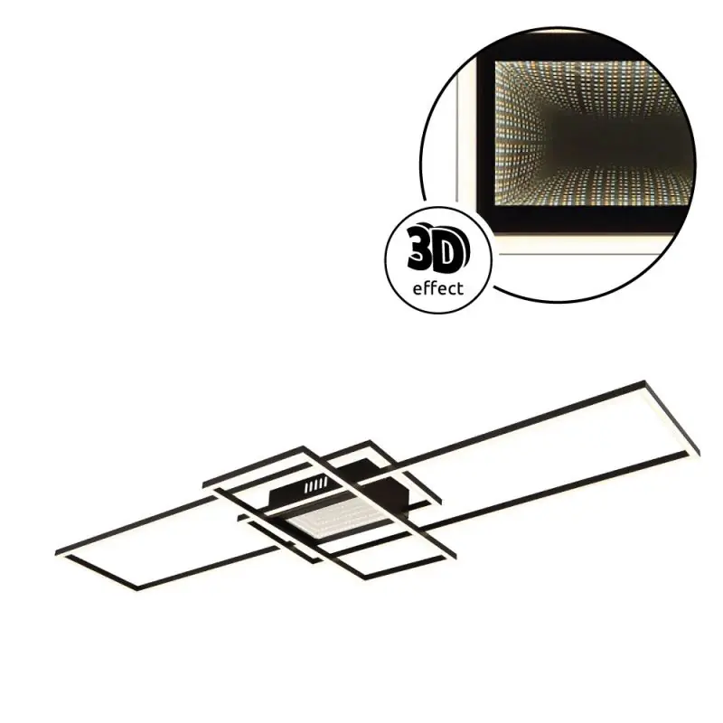 Globo Deckenleuchte Saunders 110,8 x 42 cm L x B schwarz CCT