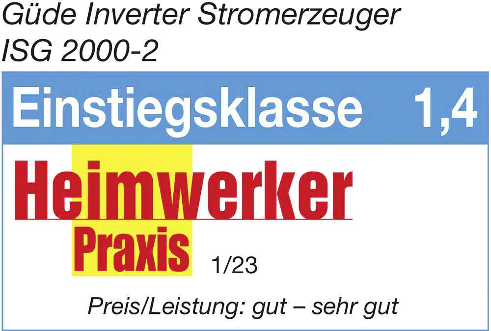 Güde Inverter-Stromerzeuger ISG 2000-2 2000 W Benzin Güde Inverter-Stromerzeuger ISG 2000-2 2000 W Benzin