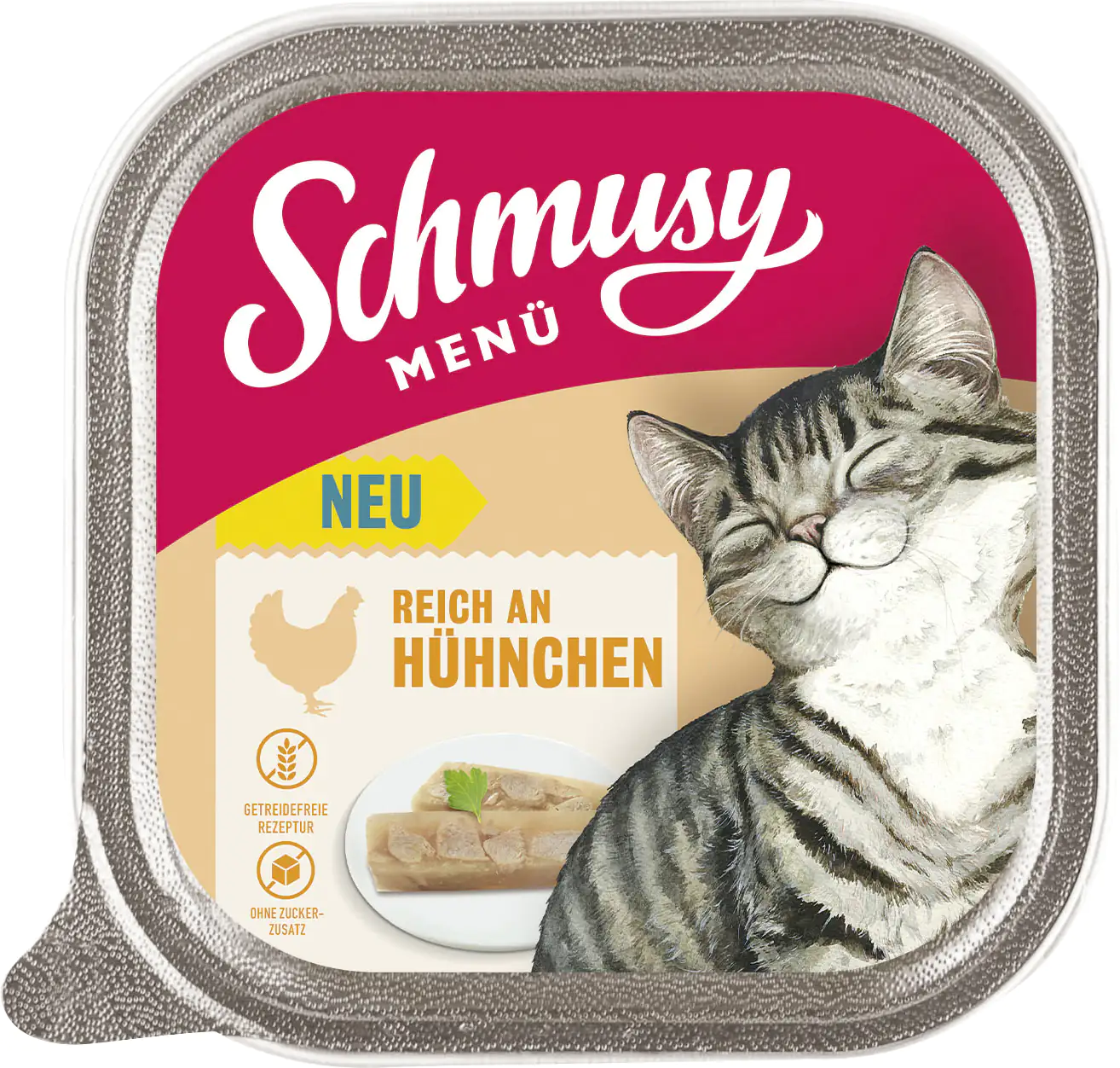 Schmusy Katzenfutter Menü Reich an Hühnchen 100 g