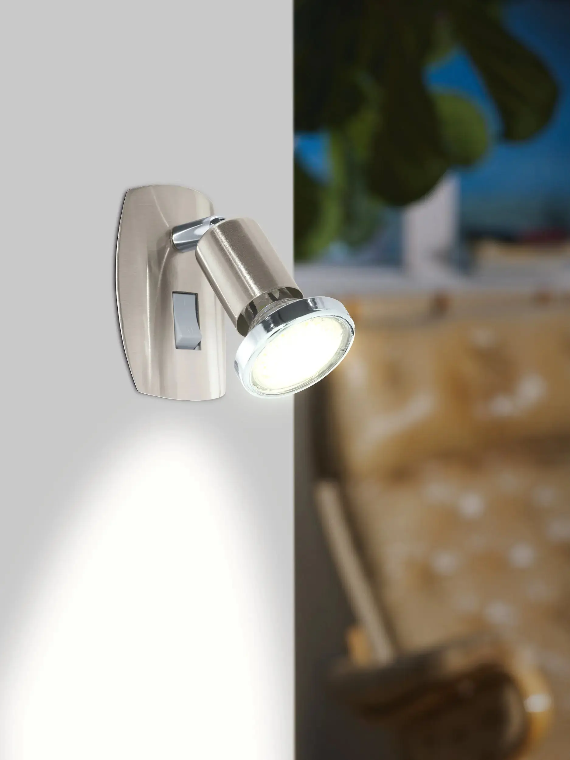 Eglo Steckerleuchte Mini 4 flexibel GU10  2,8 W nickel-matt warmweiß