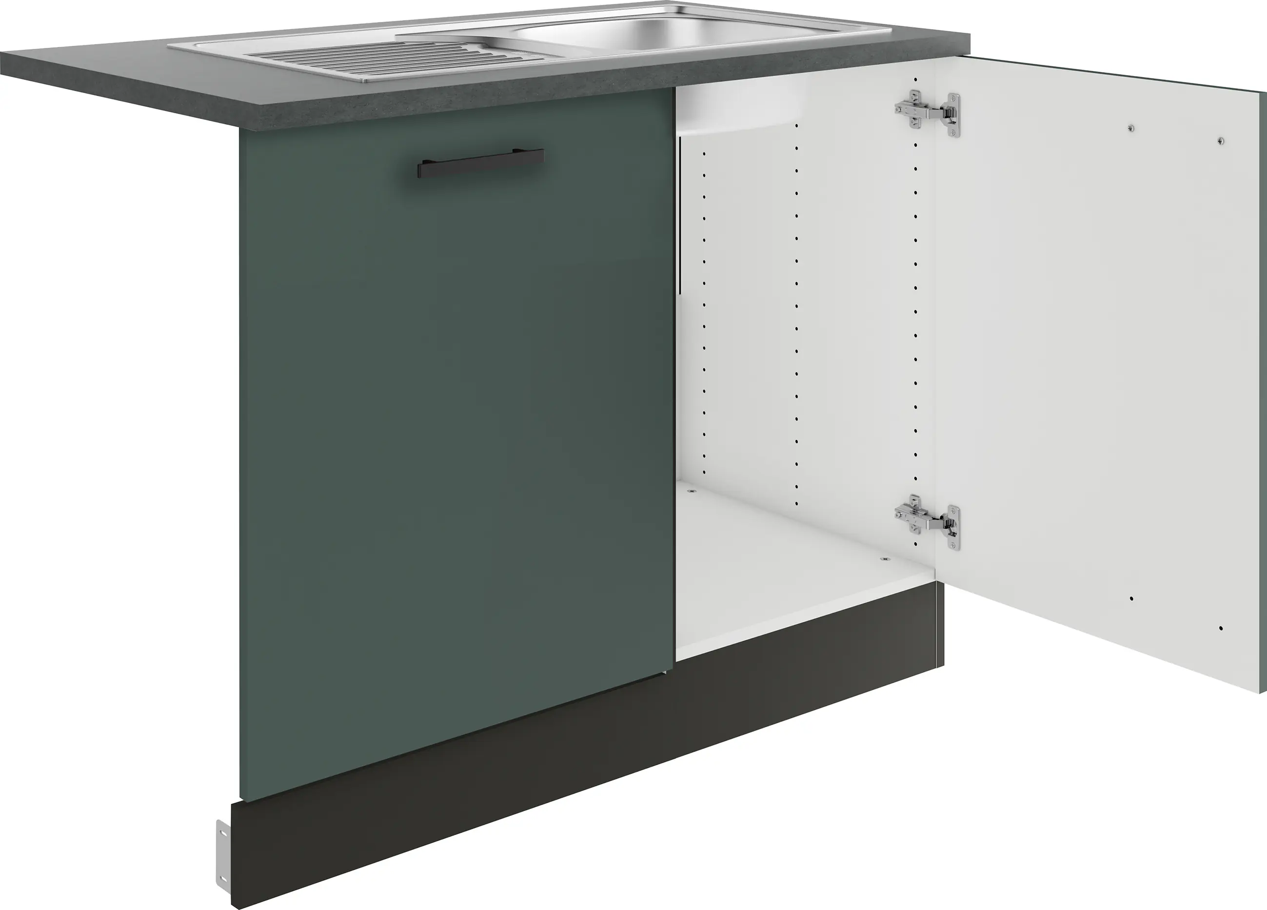 Optifit Spüle mit Unterschrank-Set Verona 405 steingrün/anthrazit 110 cm