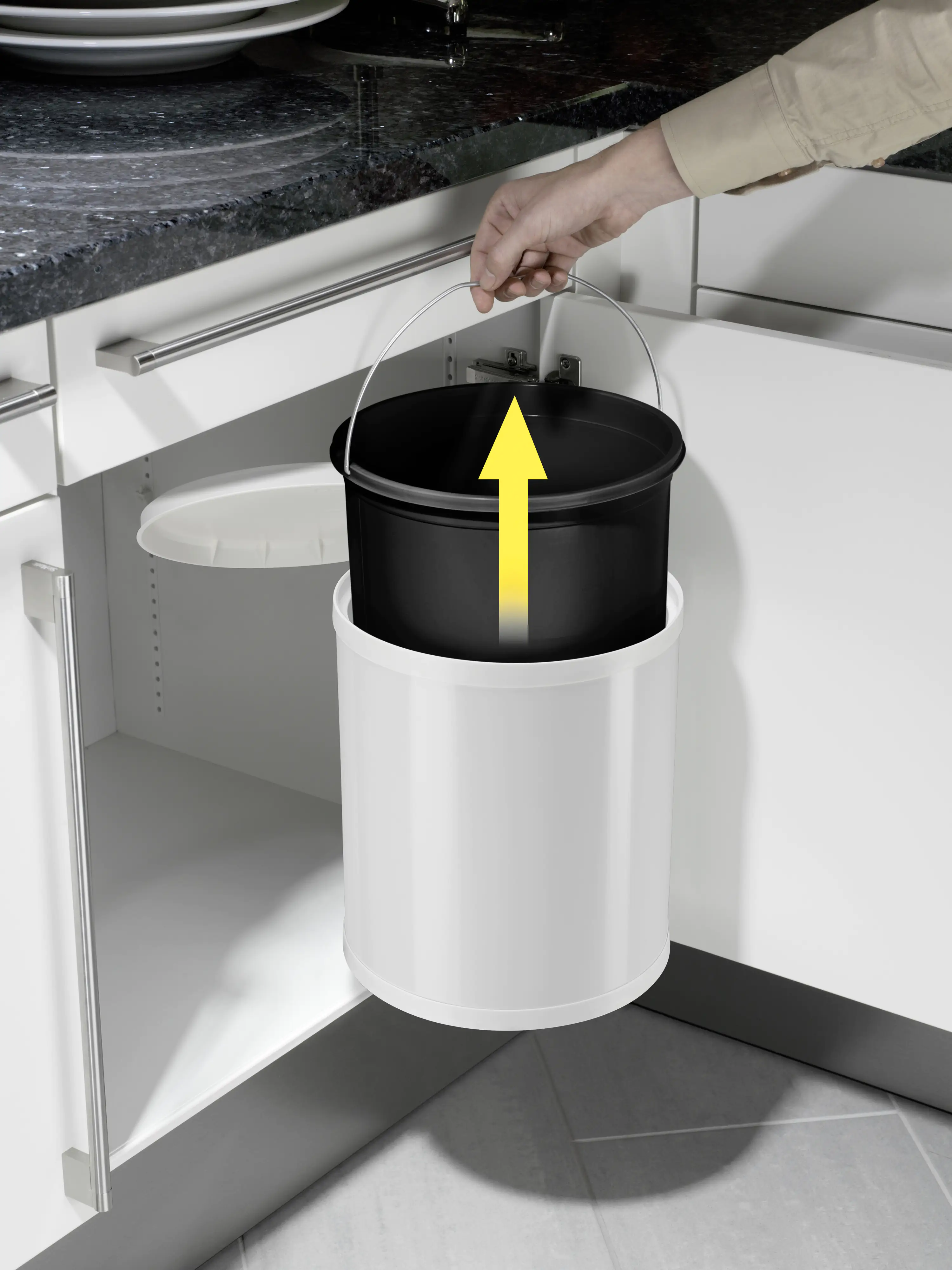 Hailo Einbauabfalleimer Compact-Box 15 L reinweiß