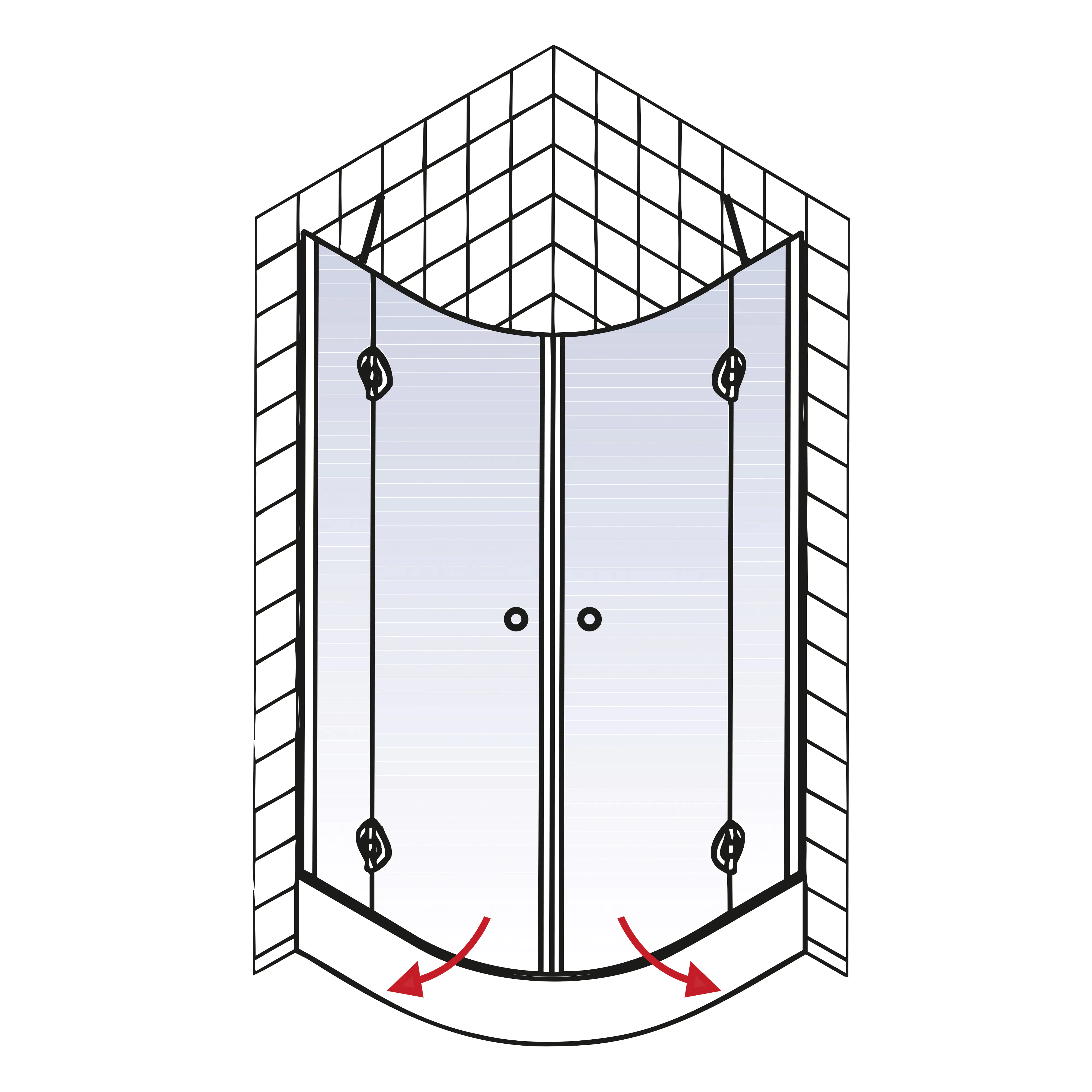 Schulte Runddusche 200 x 90 x 90 cm MasterClass
