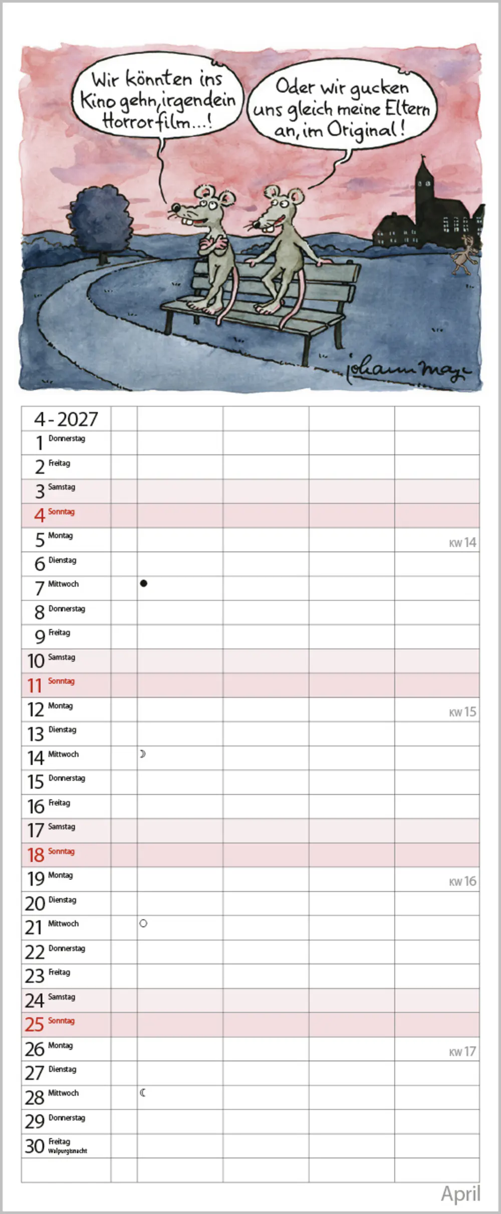 Korsch Kalender Tierisches Familienglück 2027