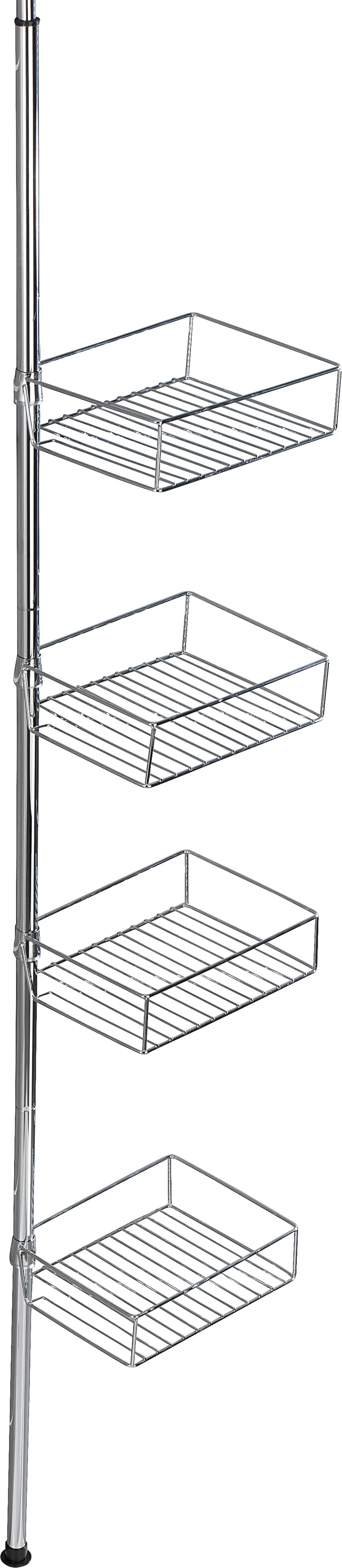 Wenko Teleskop-Regal Domaso Metall, Edelstahl, silber glänzend, 4 Ablagen