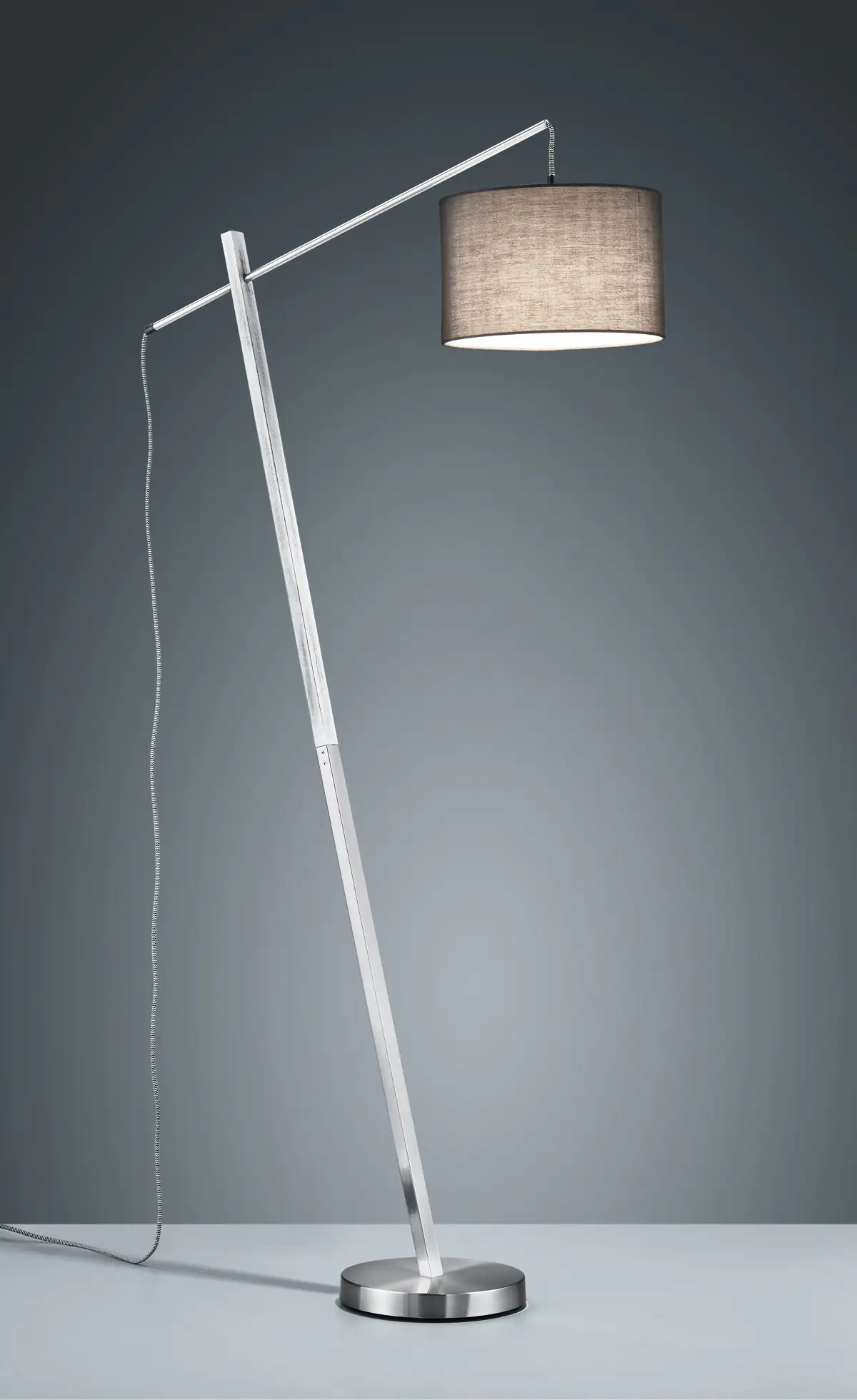 Reality Leuchten Stehleuchte Padme nickel matt Holz grau