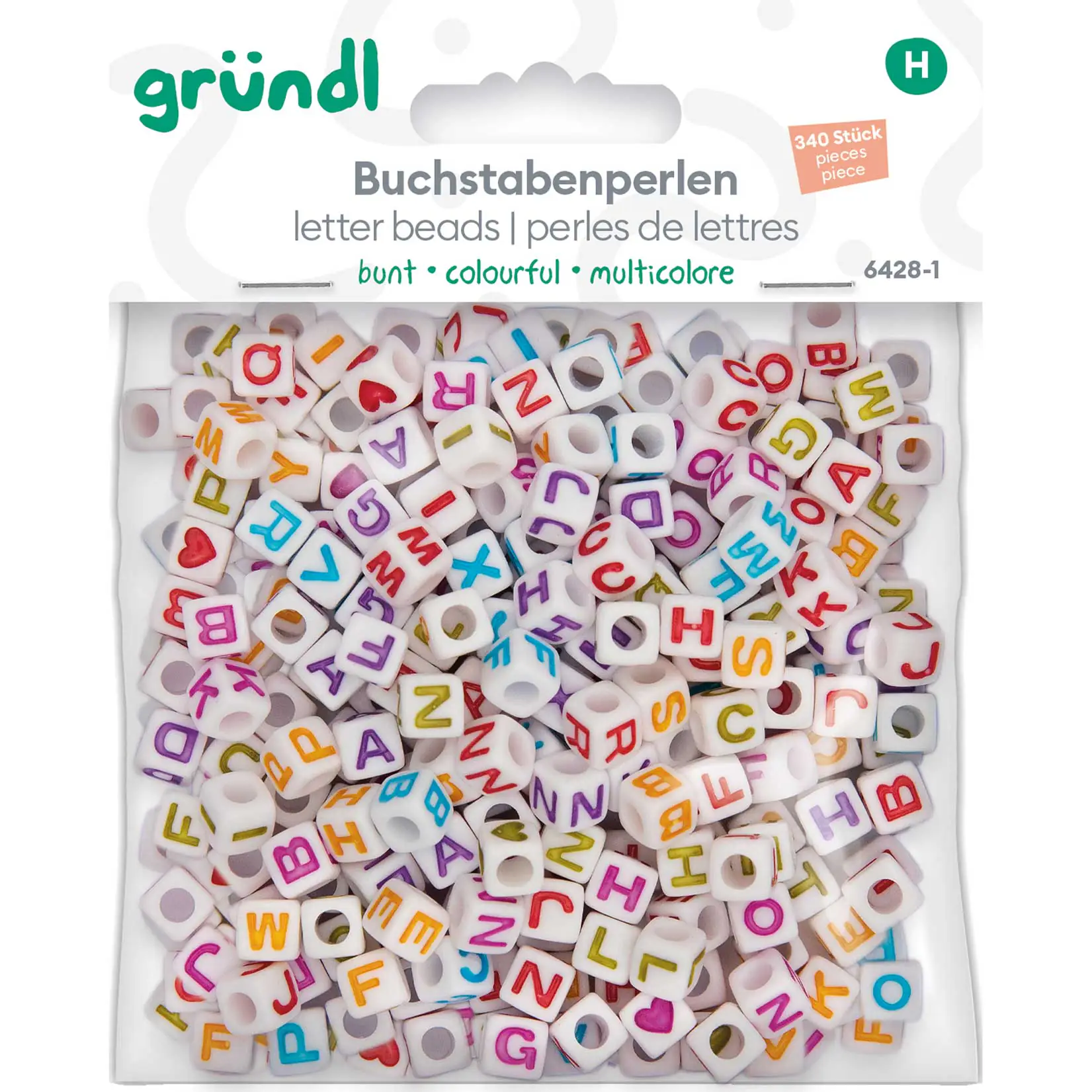 Gründl Buchstabenperlen bunt 340 Stück