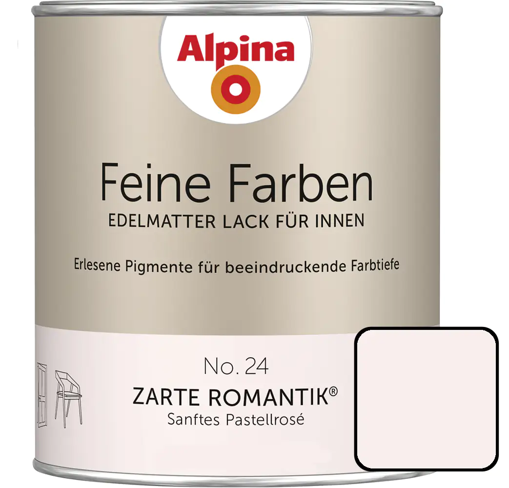 Alpina Feine Farben Lack No. 24 Zarte Romantik  pastellrosé edelmatt 750 ml Alpina Feine Farben Lack No. 24 Zarte Romantik  pastellrosé edelmatt 750 ml