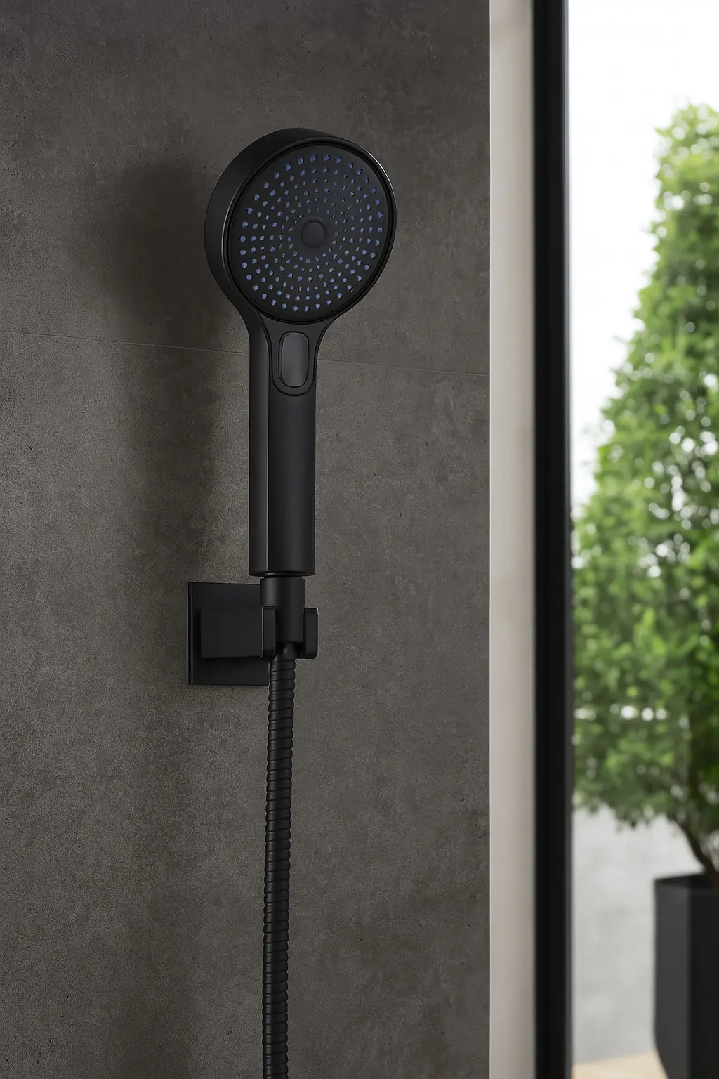 Primaster Handbrause-Set Flavia 3 Strahlarten schwarz matt