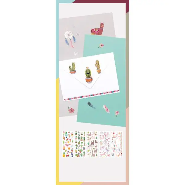 Glitzer Sticker Exotic 10 x 23 cm 5 Blatt, Motive sortiert