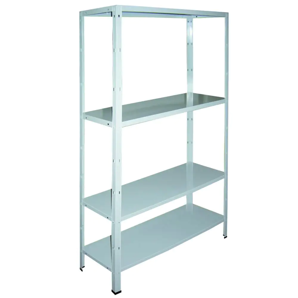 Metallsteckregal 150 x 75 x 30 cm weiß 4 Metallböden 200 kg Metallsteckregal 150 x 75 x 30 cm weiß 4 Metallböden 200 kg