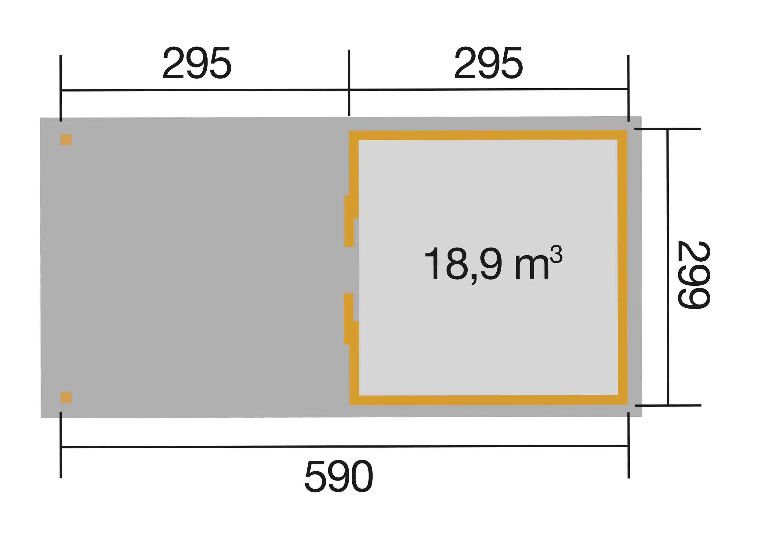 Weka Lounge-Haus 594 x 295 cm natur mit Fußboden Weka Lounge-Haus 594 x 295 cm natur mit Fußboden