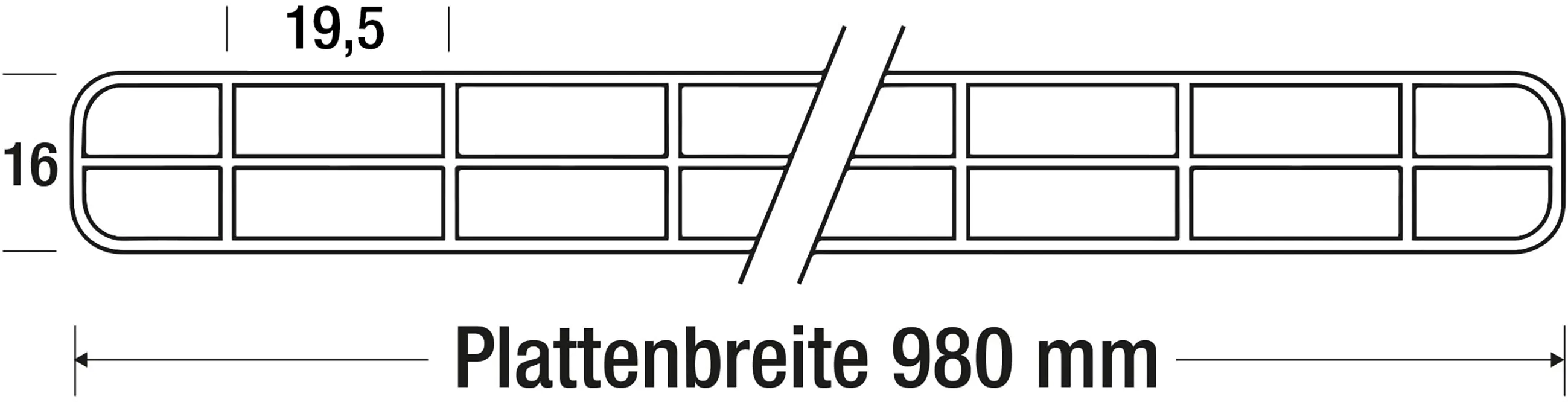 Salux Polycarbonat-Hohlkammerplatte 2nd Life Line 250 x 98 cm 16 mm klar Salux Polycarbonat-Hohlkammerplatte 2nd Life Line 250 x 98 cm 16 mm klar