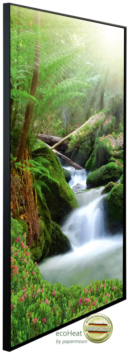 papermoon Infrarotheizkörper EcoHeat 60x120 cm 1000 Watt, Wasserfall Moos