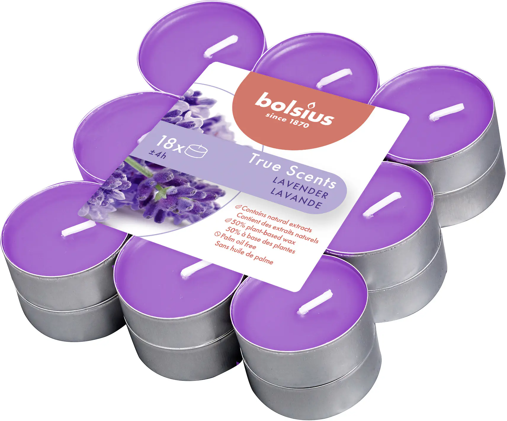 Bolsius Duftteelichter Lavendel, Höhe 1,15 cm, Ø 3,1 cm, 18er Pack Bolsius Duftteelichter Lavendel, Höhe 1,15 cm, Ø 3,1 cm, 18er Pack