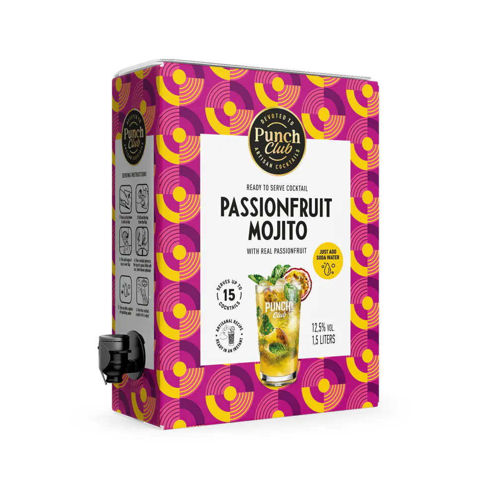 Punch Club Cocktail Passionfruit 1,5l mit Zapfhahn