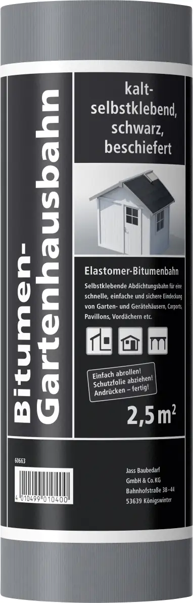 Bitumen-Gartenhausbahn 5 x 0,5 m = 2,5 m² schwarz kaufen