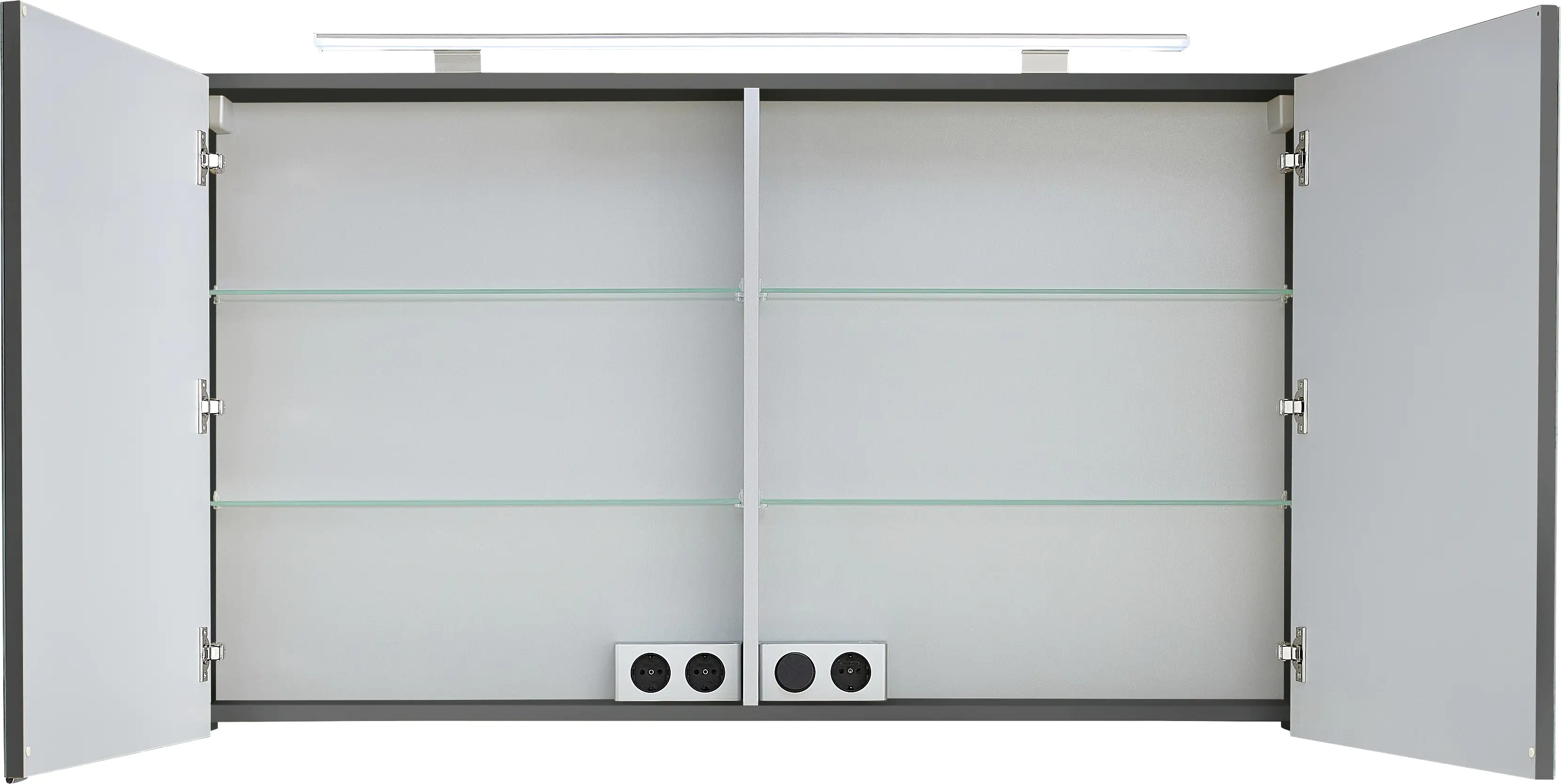 Primaster Spiegelschrank Düsseldorf mit Beleuchtung grau 120 x 70 cm