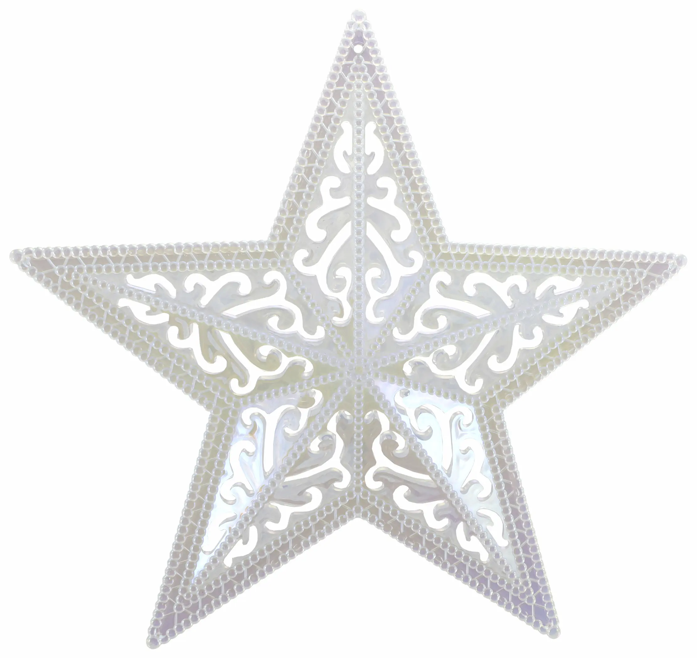 Dekofigur Stern aus Kunststoff Weihnachten Ø 26 cm weiß transparent 1 Stück