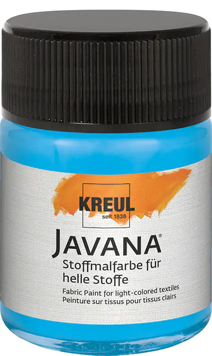 Kreul Javana Stoffmalfarbe für helle Stoffe leuchtblau 50 ml Kreul Javana Stoffmalfarbe für helle Stoffe leuchtblau 50 ml