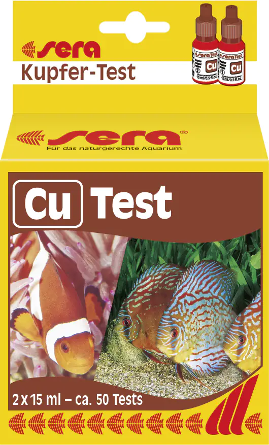 Sera Aquariumwassertester Kupfer Cu Test 2 x 15 ml