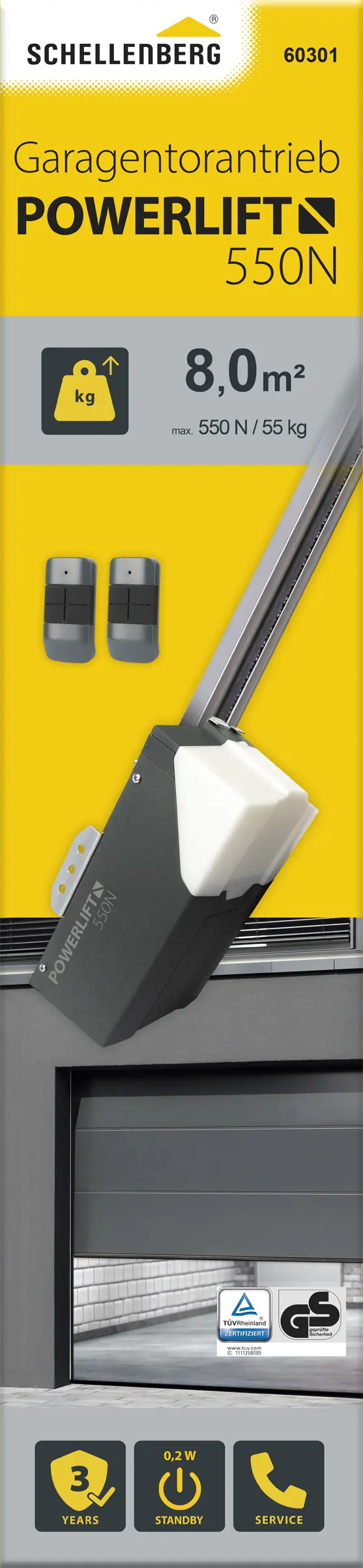 Schellenberg Garagentorantrieb Powerlift 550 N inkl. 2 Handsender