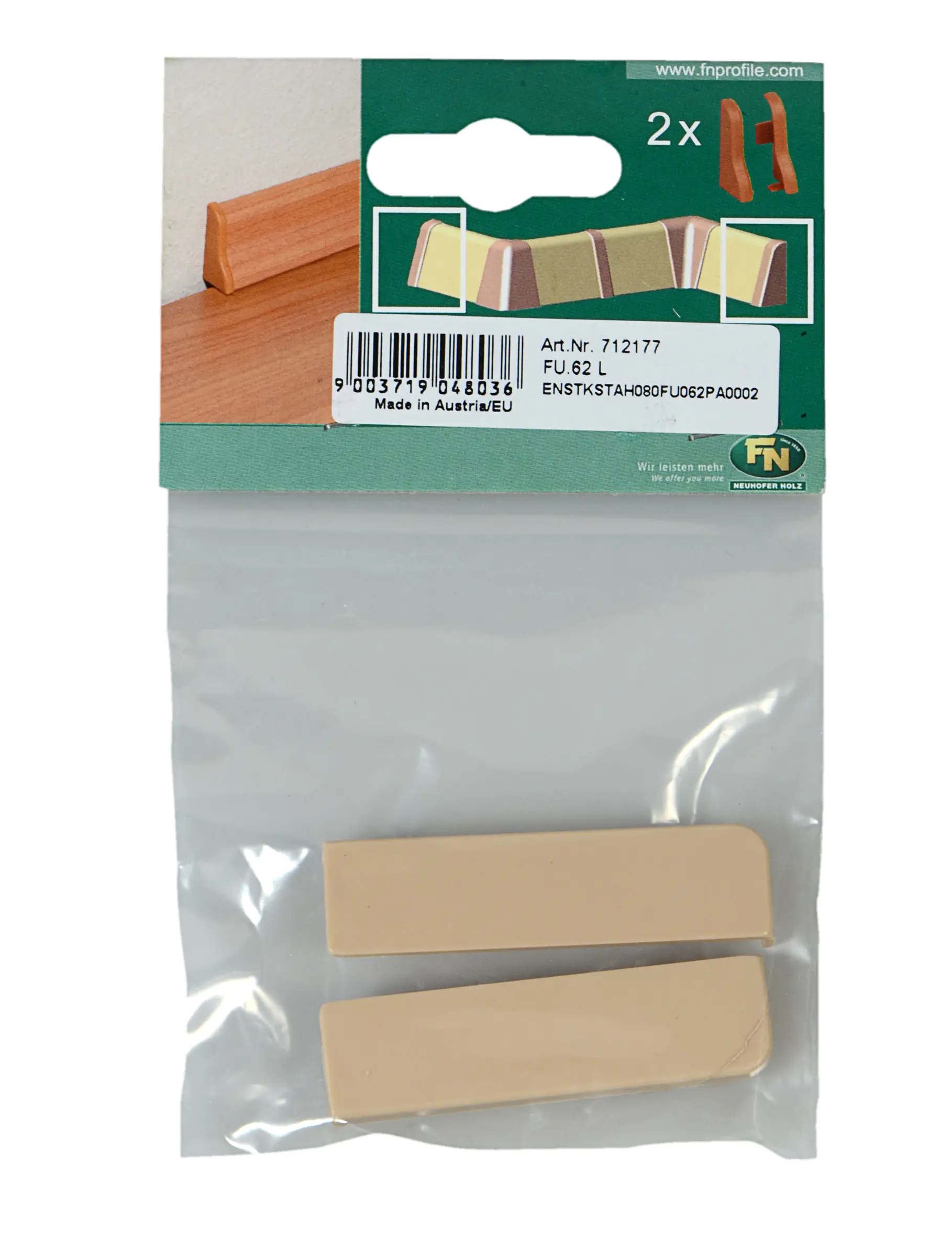 Neuhofer Endstück für Fußleiste ahorn