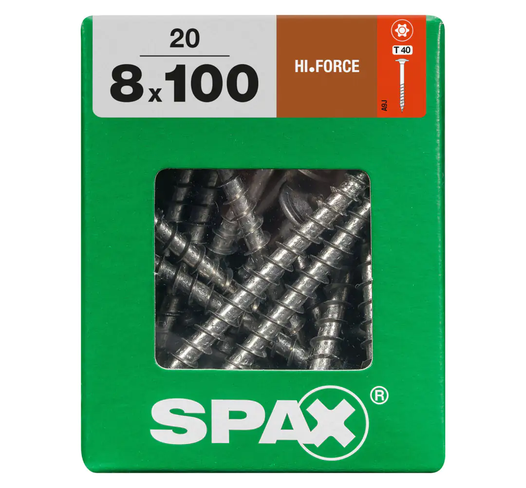 Spax Holzbauschrauben 8.0 x 100 mm TX 40 - 20 Stk. Spax Holzbauschrauben 8.0 x 100 mm TX 40 - 20 Stk.