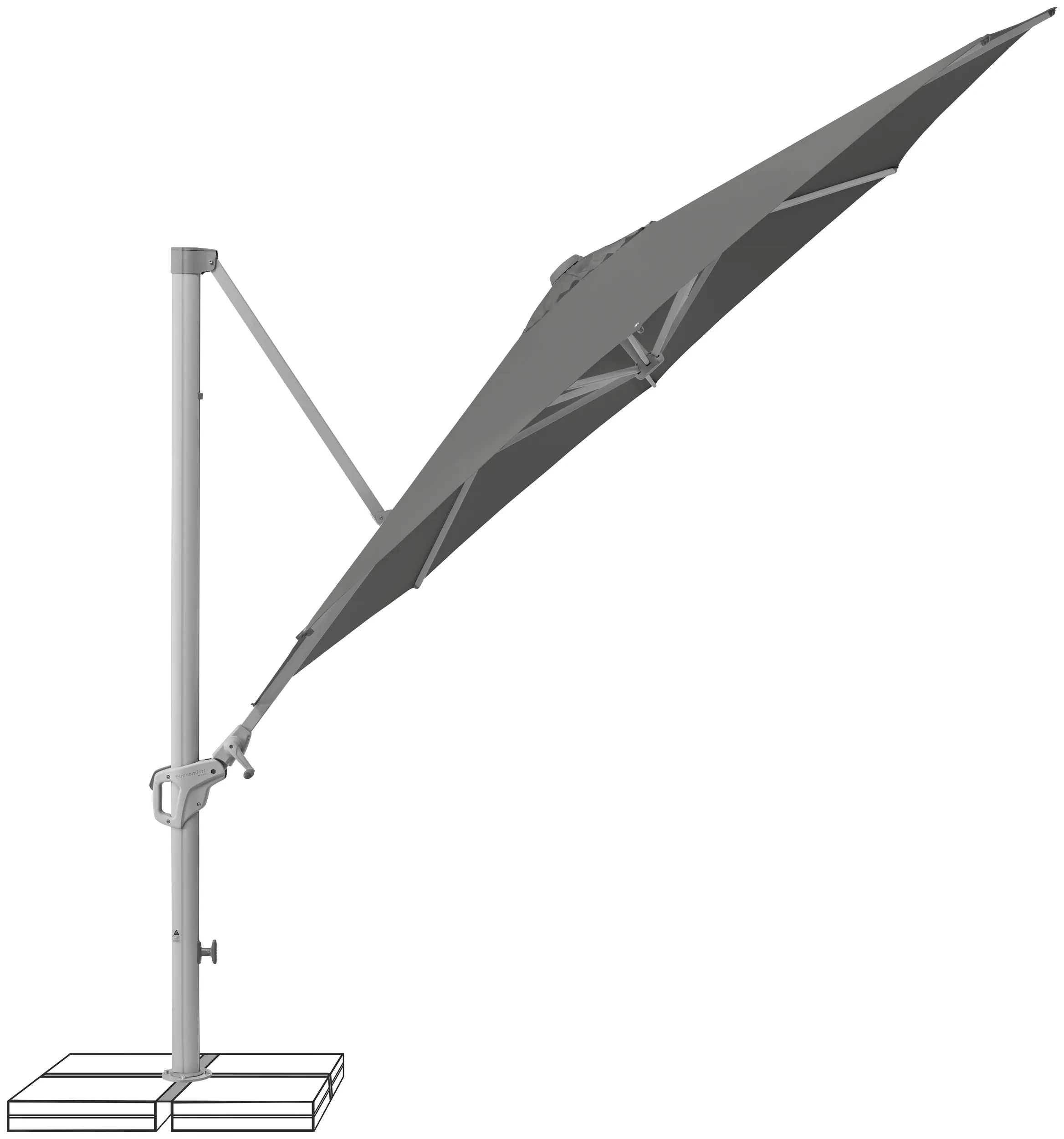 Suncomfort Sonnenschirm Familyflex steingrau Ø 300 cm