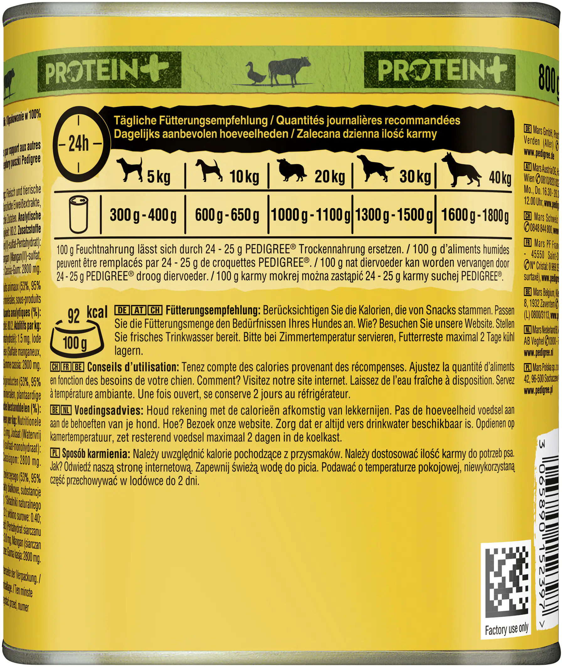 Pedigree Adult Protein + in Pastete mit Ente & Rind Hundefutter 800 g Pedigree Adult Protein + in Pastete mit Ente & Rind Hundefutter 800 g