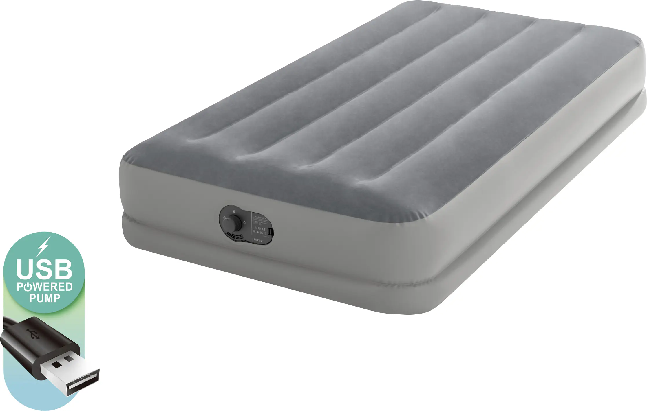 Intex Luftbett Dura-Beam Prestige Mid-Rise Twin grau 99 x 191 x 30 cm