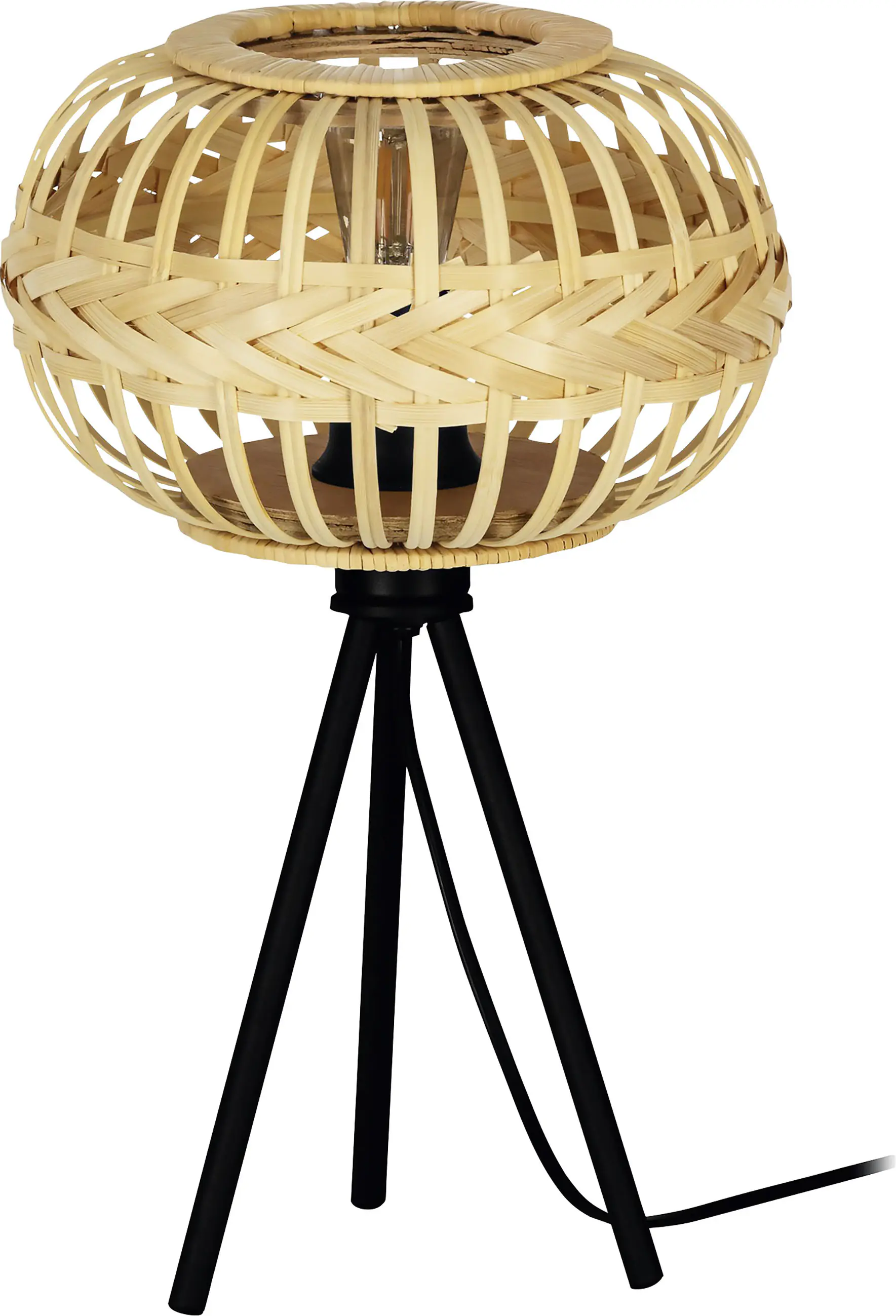 Eglo Tischleuchte Amsfield 1 schwarz natur 41 x 26 cm E27