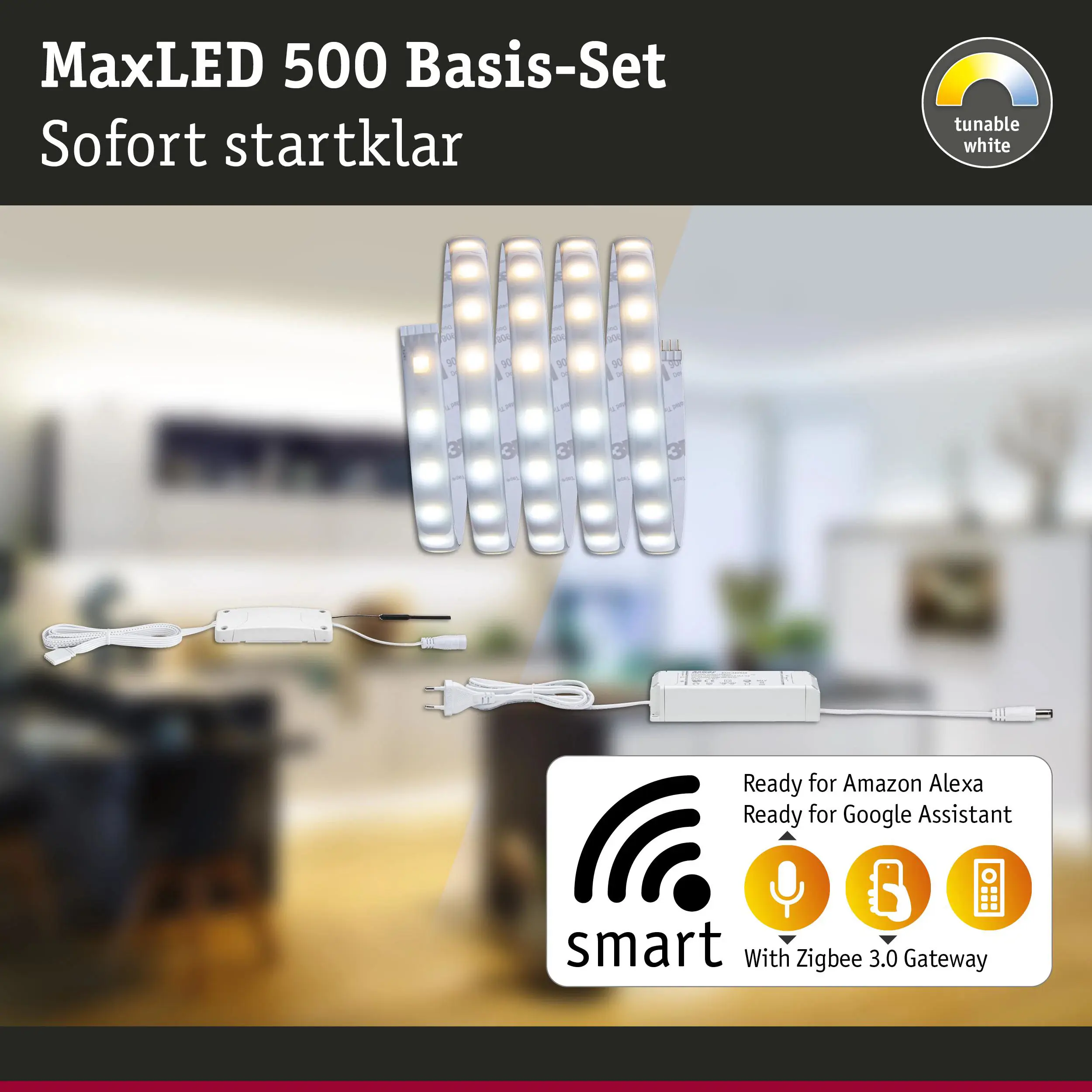 Paulmann LED-Streifen Set MaxLED 1,5 m 9 W warmweiß-kaltweiß silber dimmbar