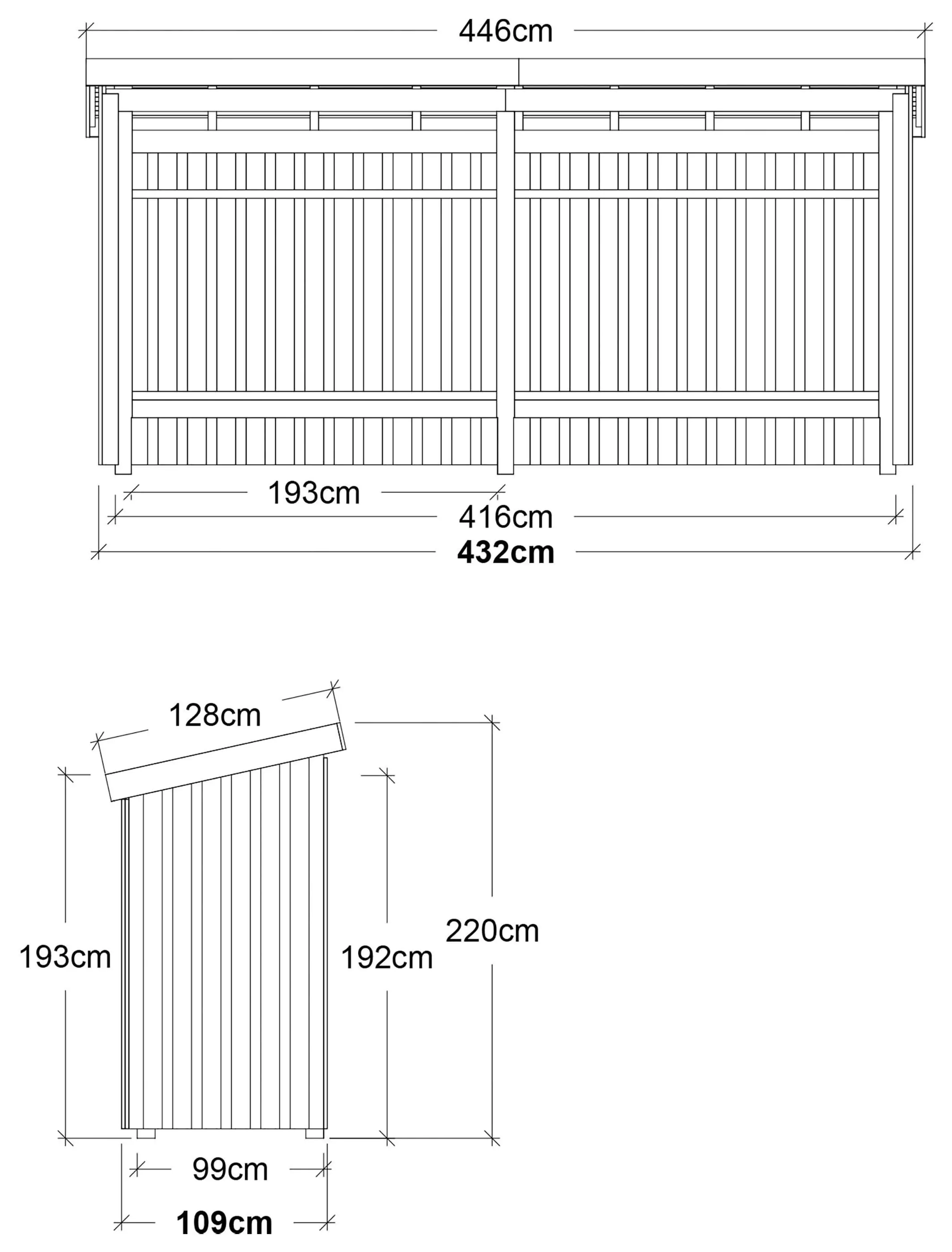 Plus Gartenhaus Nordic Multi 416 x 99 cm natur offen Plus Gartenhaus Nordic Multi 416 x 99 cm natur offen