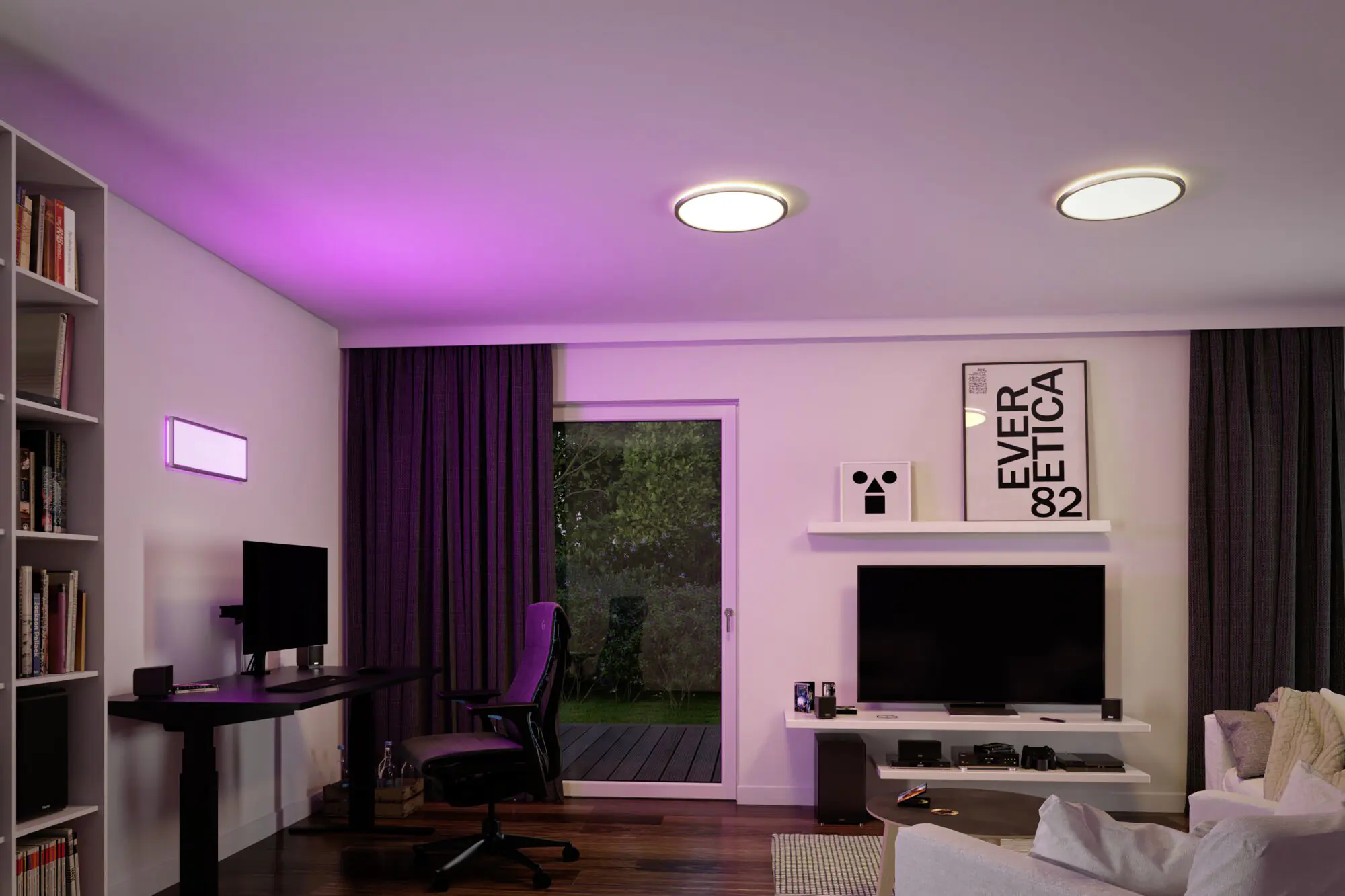 Paulmann LED Panel Atria Shine chrom-matt Ø 42 cm RGBW